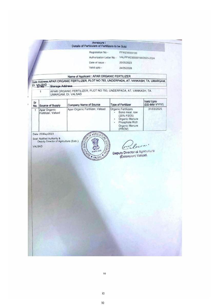 APAR company document page 10