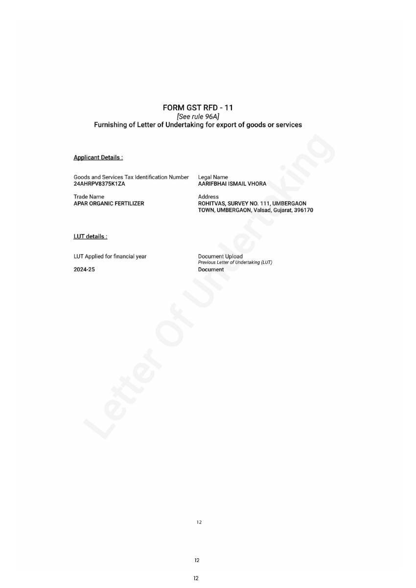 APAR company document page 12