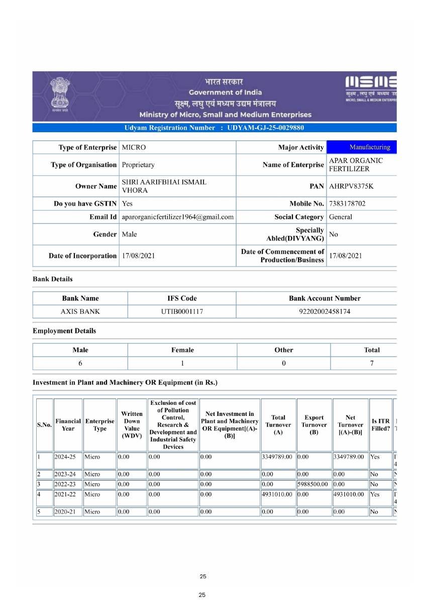 APAR company document page 25